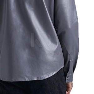 เสื้อเชิ้ตหนังดีไซน์ทันสมัยสำหรับผู้ชาย ผ้าเนื้อนุ่ม ทนทาน สวมใส่สบาย เหมาะสำหรับใช้ในชีวิตประจำวัน - Product Image 5