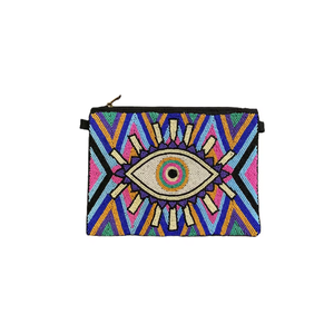 Pochette en jute brodée à la main, sac à main pour femme, élégant, traditionnel, pour les soirées - Product Image 2