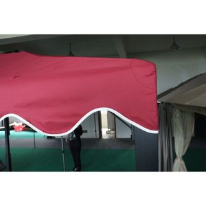 หลังคาเต็นท์ศาลาพักผ่อนกลางแจ้งขนาด 10x10 ฟุต แบบสองชั้น พร้อมขอบโค้ง  สำหรับเปลี่ยน (ไม่รวมโครง) - Product Image 6