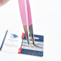 Pinces à épiler en acier inoxydable à pointe en fibre personnalisées pour extensions de cils, microfibres pointues avec étiquette privée