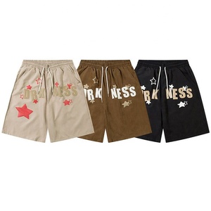 กางเกงขาสั้นระบายอากาศสำหรับผู้ชายกางเกงขาสั้นแนวสตรีทแบบมีเชือกผูกปักลายสำหรับฤดูร้อน - Product Image 1