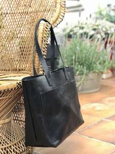 Sac fourre-tout en cuir véritable fait main, couleur unie, avec fermeture éclair, sac à bandoulière, taille standard, grande capacité LTB-0298 - Product Image 3