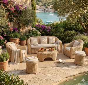 Conjunto de Sofás de Ratán Modernos para Exteriores, Muebles de Jardín de Mimbre de Lujo, Sofá Seccional para Patio, Sala de Estar de Resort o Villa, Venta al Por Mayor - Product Image 5