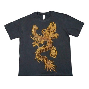 T-shirt décontracté pour homme, noir, manches courtes, 100% coton jersey, imprimé en sérigraphie, coupe classique, respirant, col rond, streetwear - Product Image 1