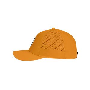 6-Panel Performance Golf Hat with Laser-Cut Side Panels Custom Front Logo Woven Tag Curved Brim Adjustable <b>Snapback</b> <b>Cap</b> - Product Image 4