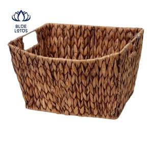 Cesta de Jacinto de Agua MOST WANTED, Organizador de Almacenamiento de Fibra Tejida para Guardar Mantas y Decorar la Habitación, Tejido a Mano y Duradero - Product Image 1