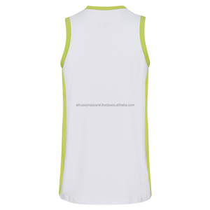 Maillot de basket-ball unisexe blanc sans manches, col en V, polyester respirant, débardeur de sport, coupe classique, toutes saisons - Product Image 1