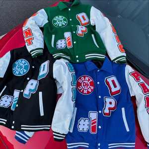 Ventes en gros OEM, meilleures ventes 2025, vestes universitaires à logo brodé, vestes de baseball surdimensionnées personnalisées, vestes d'hiver universitaires - Product Image 1