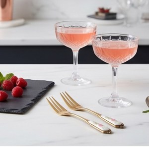 Ensemble de fourchettes élégantes en or avec manches en céramique florale, compatibles lave-vaisselle, pour la décoration de table de mariage - Product Image 3