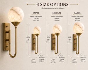 CH Modern Brass Wall Sconce With Marble <b>Globe</b> Indoor Lighting Fixture Round Minimalist Home Decor Entryway Accent <b>Light</b> - Product Image 4