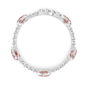 Bracelet station ovale en or rose 9 carats avec diamants roses et ronds de laboratoire, 23,24 CTW - Product Image 6