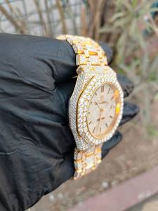 Reloj Cronógrafo de Lujo para Hombre con Diamantes de Moissanita y Cuarzo, de Acero Inoxidable y Aleación, con Cristal de 5mm y Diseño de Moneda, Estilo Iced Street - Product Image 5