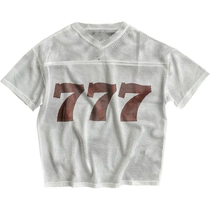 Camiseta de Fútbol Corta para Hombre y Mujer, Estilo Retro, de Malla de Poliéster, Holgada, Estilo Urbano, Informal, para Verano - Product Image 1