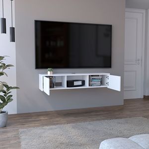 คอนโซลติดผนังพร้อมประตูสองบานขาตั้งทีวีแบบเลื่อนได้เงา - Product Image 3