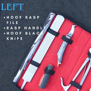 Kit d'outils professionnels pour fermeur de chevaux, comprenant des pinces à sabots pour poulains, des râpes, un marteau de sablage et un couteau à sabots à extrémité en laiton - Product Image 4