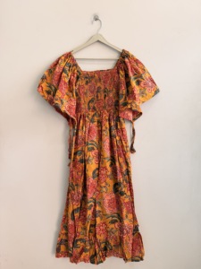 Off The Shoulder Floral Print Pleated Mini <b>Dress</b> <b>Elastic</b> Waist Sleeveless Casual Summer Woven Viscose Polyester <b>Dress</b> - Product Image 2