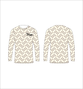 เสื้อยืดแขนยาวลายจุดสำหรับผู้ชาย คอกลม ทรงปกติ สวมใส่สบาย พิมพ์ลายผ้าฝ้าย มีโลโก้ด้านหน้า - Product Image 1