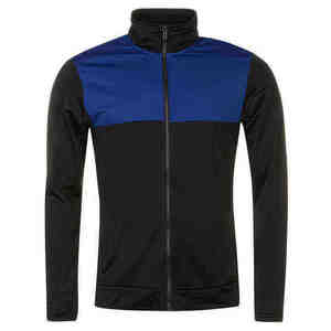 Conjunto Deportivo para Hombre con Bloques de Color, Chaqueta con Cierre Completo y Pantalones Deportivos, Negro y Azul, Poliéster, Ropa de Otoño - Product Image 4