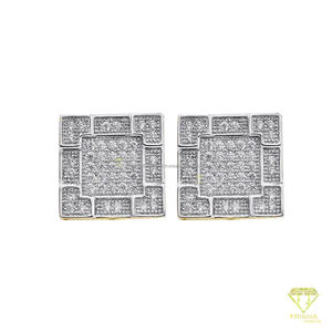 Boucles d'oreilles carrées en moissanite et diamant, en argent sterling 925, motif géométrique, bijoux pour femmes, cadeau haut de gamme - Product Image 5
