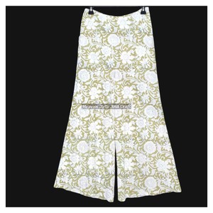 Pantalon imprimé bloc à la main vente chaude Palazzo ample jambe large taille haute pantalon décontracté pour les femmes #1 vente chaude en pantalon - Product Image 1