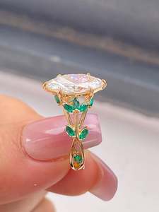 Bijoux de haute qualité en argent sterling rhodié pour femme, avec zircon de laboratoire de 4 carats taille marquise, pour fiançailles, mariage et fêtes, thème religieux - Product Image 2