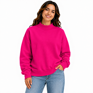 Sudadera de Mujer con Cuello Alto y Hombros Caídos, Talla Grande, Personalizada, de la Mejor Calidad, Precio Económico, Fabricada por Mayorista, Tejido Transpirable - Product Image 1