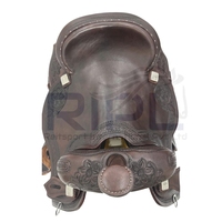 Selle Western en cuir véritable pour cheval, avec assise rembourrée, motifs floraux sculptés, tapis de selle de cowboy, bride, bois, plastique, amortisseur de chocs