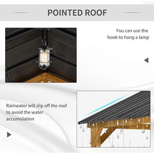 11FT X 13FT Hardtop Gazebo Wooden Frame Steel Arbours Permanent Metal <b>Roof</b> Garden Patio Backyard <b>Canopy</b> Ceiling Hook for Outdoor - Product Image 5