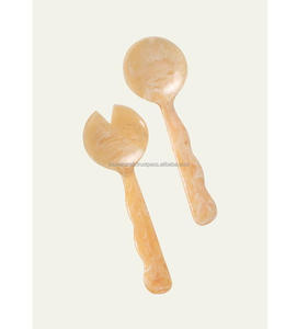 Ensemble cuillère et fourchette à salade en résine, ustensiles de cuisine, cuillères à salade en résine avec poignées en résine disponibles - Product Image 1