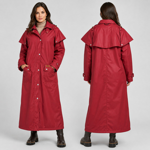 Manteau long coupe-vent respirant en toile cirée pour l'équitation, décontracté, hiver, femme 2026 - Product Image 3