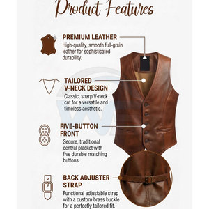 Gilet de style western de haute qualité avec poches pratiques, tissu durable et coupe confortable – Meilleure vente en ligne - Product Image 5