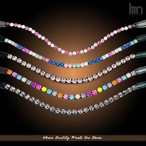 Crampons multicolores en verre cristal Arena de 10 mm avec base en cuir DD, grip en caoutchouc et boucle Velcro intérieure, taille Full Cob - Product Image 3