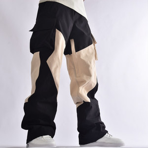 100% polyester hommes bicolore imperméable neige pantalon coupe-vent hiver Ski pantalon avec poches zippées - Product Image 1