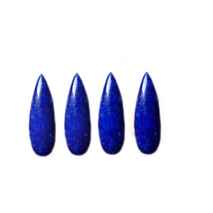 Lapislázuli natural, cabujón largo en forma de pera, piedra preciosa suelta para la fabricación de joyas. - Product Image 3