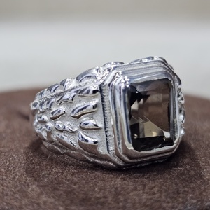 Anillo de Plata de Ley 925 con forma de rectángulo de diseñador clásico, piedra preciosa de turmalina negra de excelente calidad, regalo de fiesta hecho a mano único - Product Image 3