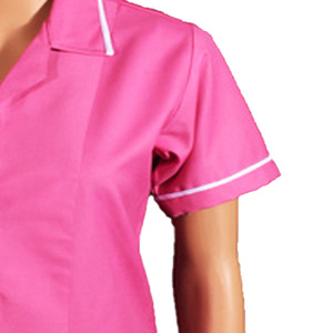 Vente en gros directe usine de tenues d'hôpital pour femmes en tissu tissé personnalisé de haute qualité, à manches courtes, avec détection d'aiguilles - Product Image 2