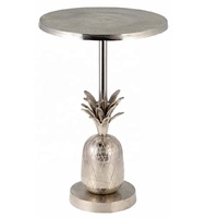 Design floral traditionnel de haute qualité Table d'appoint pour chambre à coucher moderne à deux niveaux Table basse en aluminium Prix de gros