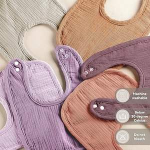 Bavoirs en mousseline pour bébé 100% bambou, doux, respirants et respectueux de la peau délicate - Product Image 3