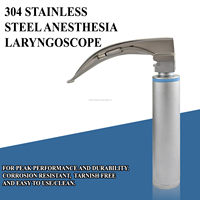 Professional Vet LED Manual Instrument Set Anesthesia Emergency Intubation Laryngoscope 3 Macintosh 3 Miller Blades Medical