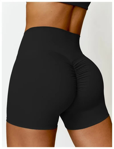 Nouveauté été Short de sport moulant anti-plis uni décontracté imperméable à taille haute très élastique respirant coupe ajustée coloré séchage rapide - Product Image 6