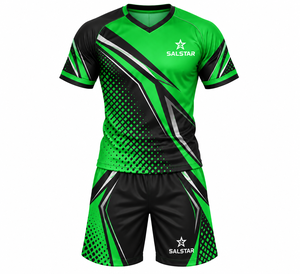 Conjunto de Uniforme Deportivo Sublimado para Hombre, Cuello en V, Manga Corta, Transpirable, Uniforme de Rugby Verde y Negro, Personalizado con Logotipo de Marca y Patrocinador del Equipo - Product Image 1