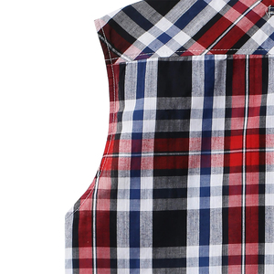 Camisas de Franela a Cuadros sin Mangas para Hombre, Cuello Camisero, Transpirables, Moda de Verano, Algodón/Poliéster de Alta Calidad, Personalizables para Adultos - Product Image 4