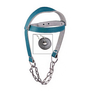 Adjustable Durable Anti-Slip Leather Head <b>Harness</b> for Neck Strengthening Weightlifting Gym Training <b>Belt</b> Heavy Duty Steel Chain - Product Image 2