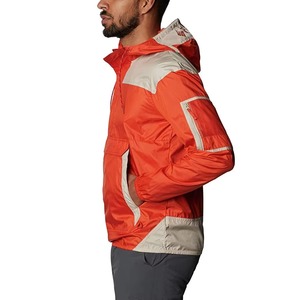 <b>Men's</b> Hooded Color Blocking Windproof Polyester/Nylon Windbreaker <b>Jacket</b> Autumn Outdoor Wear <b>Half</b> <b>Zip</b> Closure Regular Fit High - Product Image 3