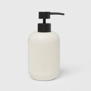 Dispenser di Sapone Liquido in Resina Moderno Color Sabbia - Product Image 1