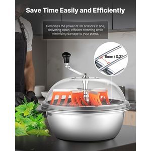 Trimmer Manuale per Foglie e Germogli da 19 Pollici con Lame Affilate in Acciaio Inossidabile per Taglio a Secco e Umido, Attrezzo da Giardino per Idroponica - Product Image 6