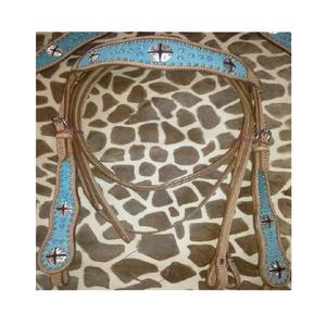 Juego de bridas ecuestres occidentales de alta calidad Diseño de cuero duradero con cuello de pecho de puesto de cabeza Nuevo modelo para montar - Product Image 3