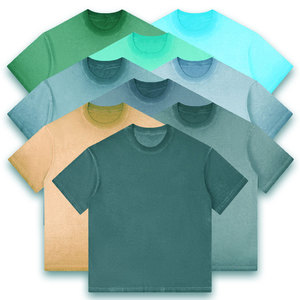 Camiseta de Manga Corta para Hombre, 100% Algodón, 230 GSM, Cuello Redondo, Estilo Vintage, Color Sólido, Logotipo Personalizado, Talla Grande, Deportiva, Tejida - Product Image 4