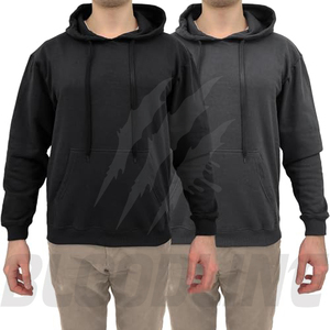 Sweat-shirt à capuche unisexe Bloodline, jaune, hiver, fermeture éclair, coupe classique, couleur unie, décontracté, poche avant, respirant, en polaire - Product Image 4