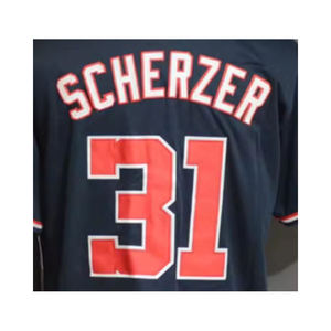 Nueva Camiseta de Béisbol Estilo Americano con Bordado de Nombre y Número, 100% Poliéster, Protección UV, Cuello en V, para Hombre, Venta al Por Mayor - Product Image 5
